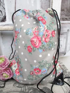 Turnbeutel Jeans Gymbag Rucksack Beutel-Tasche Sport-Beutel Rucksack Rosen Dots - Bild 1 von 1
