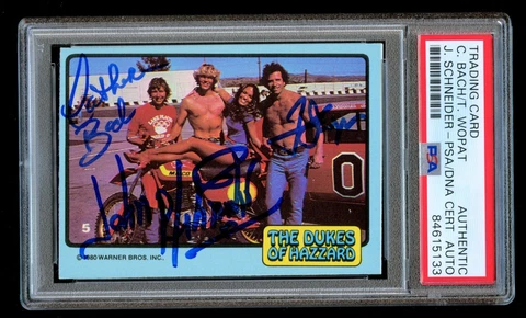 Catherine Bach, Tom Wopat & John Schneider signed autograph Dukes of Hazzard PSA Cover
