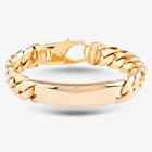 Second Hand 9ct Yellow Gold Gents 8.5 Inch Curb Identity Bracelet 4108302