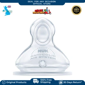 NUK First Choice + Babyflasche Zitze 0-6 Monate Silikon Medium Loch Anti-Koliken - Bild 1 von 3