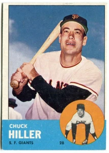 1963 Topps #185 Chuck Hiller San Francisco Giants - Picture 1 of 2