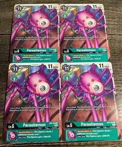 x4 Parasitemon EX2-028 U Playset Digimion TCG Digital Hazard - Picture 1 of 1