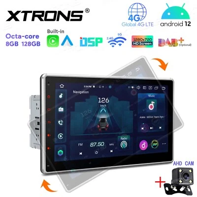 10.1" Rotatable Car Stereo Radio Android 14 2DIN QLED Screen GPS Wifi+AHD Camera - Image 1 of 4