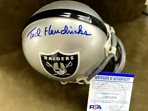 TED HENDRICKS Signed LOS ANGELES RAIDERS MINI HELMET PSA DNA NFL HALL OF FAME - Picture 1 of 7