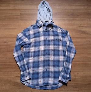 American Eagle Flanell Hoodie Hemd Herren S blau kariert super weich abnehmbar kariert - Bild 1 von 11