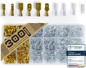 BAURIX® - Electrical Connectors Set 300 Pieces - 2.8 mm I 4.8 mm I 6.3 mm - Stor - Foto 1 di 8