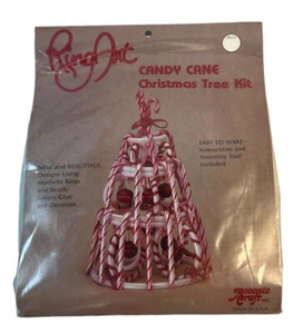 Vintage Candy Cane Christmas Tree Ring Art Kit Accento Craft NOS - Picture 1 of 3
