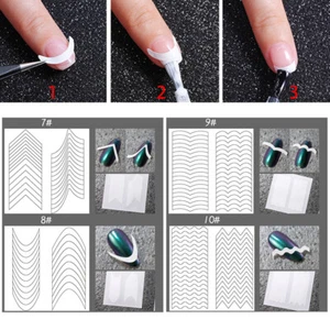 French Manicure Nail Tip Guides Stickers Stencils Tape Line Nail Art Acrylic ๐ - Picture 1 of 17