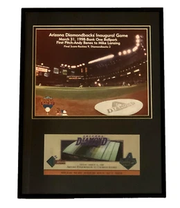 Boleto holograma lenticular arte enmarcado juego inaugural de los Arizona Diamondbacks 1998 - Imagen 1 de 7