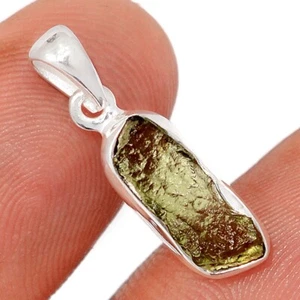 Natural Genuine Czech Moldavite 925 Sterling Silver Pendants Jewelry CP74908 - Picture 1 of 1