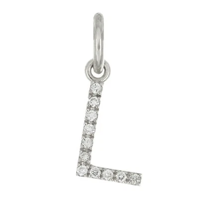14k Yellow White or Rose Gold Diamond Initial Letter L Charm Pendant - Image 1 of 4
