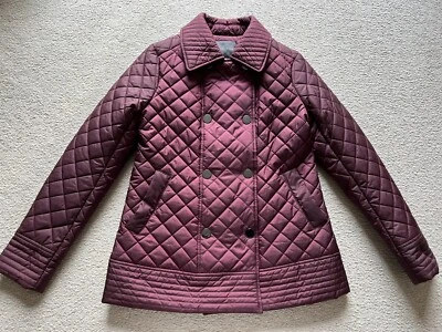 Chaqueta Abrigo Covington Mujer Púrpura Doble Pecho Botón Puffer Chaqueta Acolchada Foto 1 de 4
