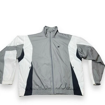Fila Zip Up Track Jacket Gray, White, Size L Mens Activewear Top Coat Sportswear - Image 1 of 4