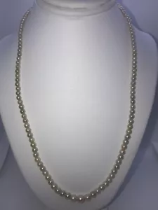 Women Akoya Pearl Tapered Necklace 2.5mm-5.5mm pearls, 16 inch - Picture 1 of 7