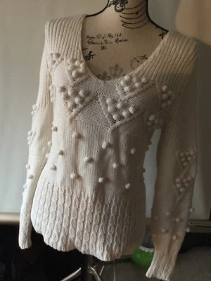 Ruff Hewn Women Pullover Sweatshirt Color White Size M Cotton Blend Foto 1 de 4