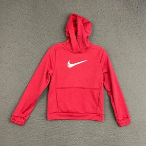 Nike Therma-Fit Hoodie Boys Large Red Swoosh Pullover Outdoor Activewear - Picture 1 of 10