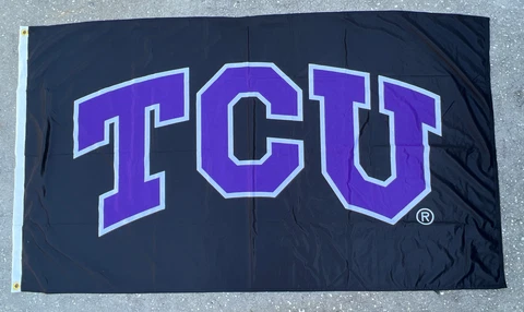 TCU Horned Frogs Large 61”x35” Black Purple Man Cave Banner Flag - Brand New Cover