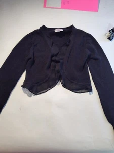Girls Cropped Ruffle Cardigan Sz 7 - Picture 1 of 4