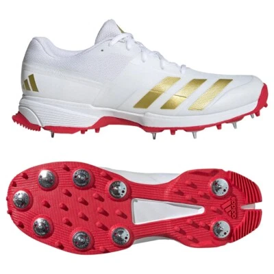 2025 adidas 22YDS Full Spike IG8166 White Cricket Shoes - Free P&P - Image 1 of 4