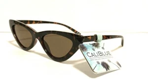 New Foster Grant Cali Blue SUNGLASSES Women Tortoise Brown Winged Eye Retro - Picture 1 of 8