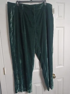 NWT Women's Old Navy Green Velv Ext Hi Rise Taylor Wide Leg Trousers Size 2X N6 - Picture 1 of 5