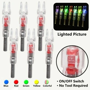 6/12Pc Automatic LED Shooting Archery Arrows Lighted Nocks 6.2mm Arrow Nock Tail - Picture 1 of 17
