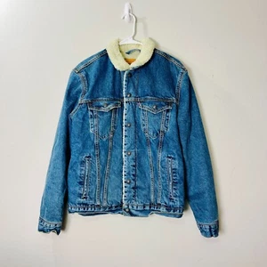 Levi’s Giacca Denim Sherpa Foderata Western Uomo Media Outdoor Comfort Trucker - Foto 1 di 16