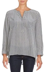 JOIE Nepal Medallion Tile Print Silk Top, Small - Picture 1 of 7