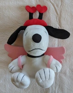 Hallmark PLUSH ANGEL SNOOPY Pink Wings Red Hearts Headband 9" Stuffed Animal yb6 - Picture 1 of 6