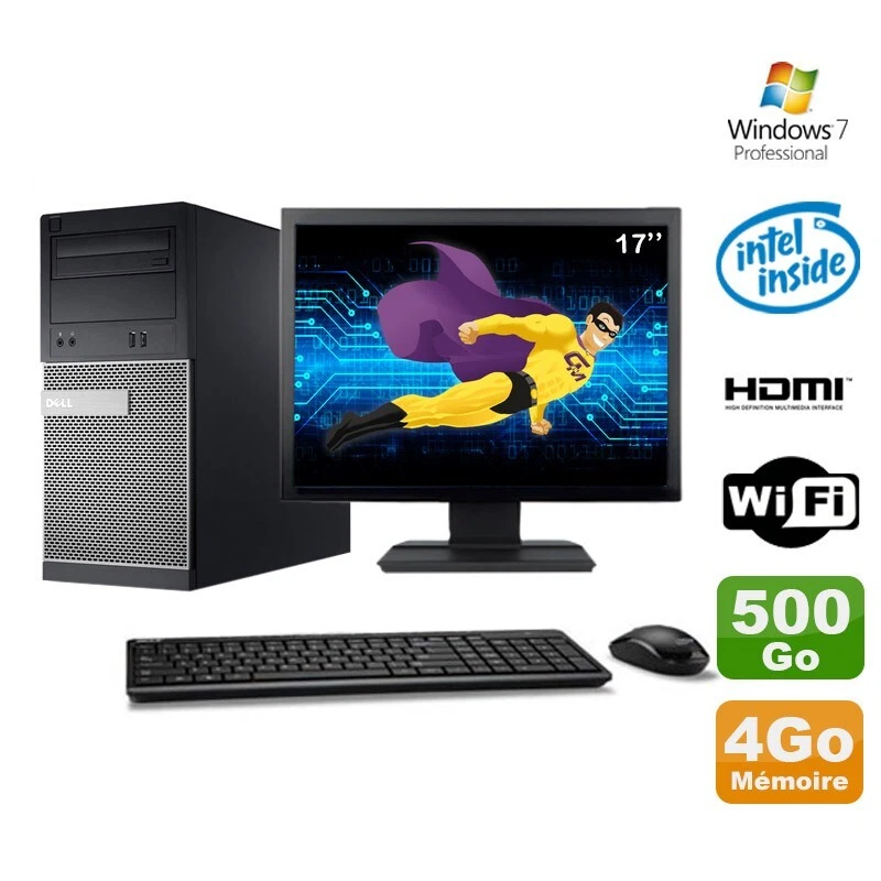 Lote PC tour DELL 3010 MT G2020 Grabador 4Go 500Go HDMI Wifi W7 + Pantalla 17" - Imagen 1 de 1