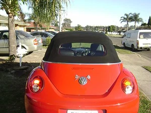 VOLKSWAGEN VW 2003-2011 NEW BEETLE BLACK STAYFAST CABRIOLET CONVERTIBLE SOFT TOP - Picture 1 of 7