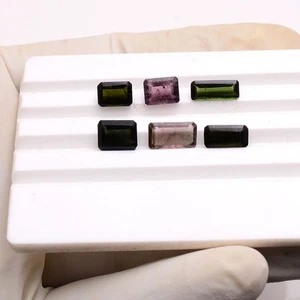 6 Pcs Natural Tourmaline 7mm-11mm Cushion Cut Untreated Sparkling Gemstones Lot - Picture 1 of 6