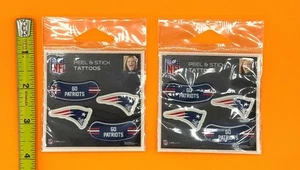 NEW ENGLAND PATRIOTS NFL PEEL & STICK TATTOOS / STICKERS 2 PACKS FREE SHIP - Picture 1 of 2
