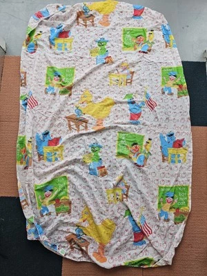 Vintage Marlborough Sesame Street Twin Fitted Sheet Big Bird Cookie 36"x70" X3a - Image 1 of 4