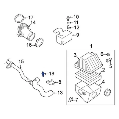 For Nissan Altima 1998-2001 Nissan 226301B00A Air Charge Temperature Sensor Foto 1 de 4