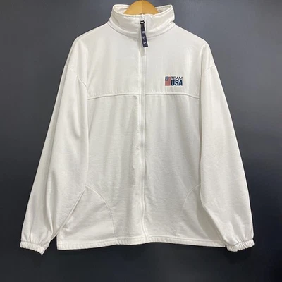 Chaqueta para hombre Comité del Equipo Olímpico de Estados Unidos talla XL blanca manga larga cremallera completa Foto 1 de 4