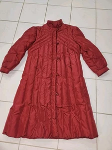 Abrigo acolchado largo acolchado vintage para mujer color óxido con capucha* Hecho en Corea* Talla L - Imagen 1 de 15