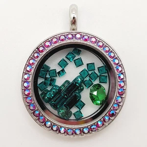 Origami Owl Crystal Round Floating Charm Locket Pendant Emerald City Wizard Oz - Picture 1 of 24
