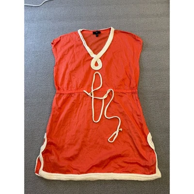 Vestido túnica naranja medio Aqua para mujer con ribete de ganchillo  Foto 1 de 4