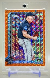 Valente Bellozo 2025 Topps Chrome #122 Orange Geometric Refractor #/25 SSP - Bild 1 von 3