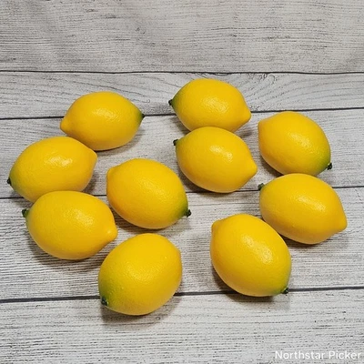 Lote de 10 LIMONES Artificiales Realistas Tamaño Realista Imitación Fruta Cocina DECORACIÓN Amarillo Foto 1 de 4