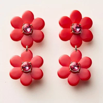Pendientes lineales florales rojos Kate Spade X Target Foto 1 de 4