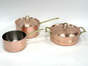 Paul Revere Limited Edition Copper Cookware Set 5 Pc w/Lids Brass Handles USA - Bild 1 von 21