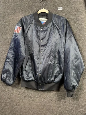 Blauer Jacket Mens Medium Navy Blue Bomber Thinsulate Insulated Made USA US Flag - Image 1 of 4