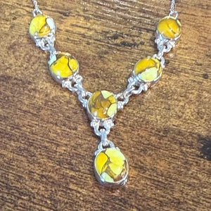 Honig Dahlie Lariat Halskette in 925 Sterling Silber verstellbar 18 bis 20 Zoll - Bild 1 von 10