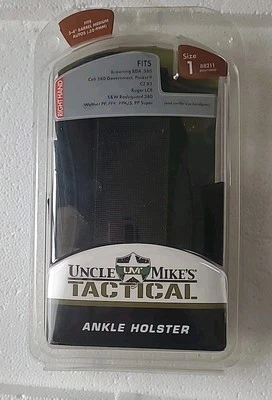 Ankle Holster Calibers Size 1 Right Hand Nylon Black, Uncle Mikes Model# 88211 - Image 1 of 4