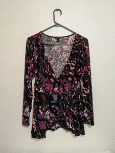 Torrid Studio Knit Surplice Wrap Long Sleeve Top Size 0 Plus Size - Picture 1 of 8