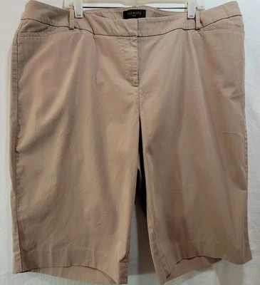 Pantalones Cortos Talbots Para Mujer 18W Beige Tostado Chino Bermudas Sarga Elastizados Bolsillos Informales Foto 1 de 4
