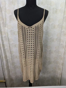 Women's S Open Work Crochet Tank Dress Swim Cover Up Festival Beach - Picture 1 of 6