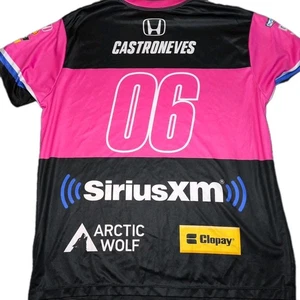 Camiseta deportiva para hombre Helio Castroneves #06 rosa Honda IndyCar pequeña MSR Indy 500 - Imagen 1 de 9
